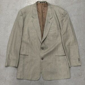 Giorgio Armani Houndstooth Blazer in Gray and Tan 46L